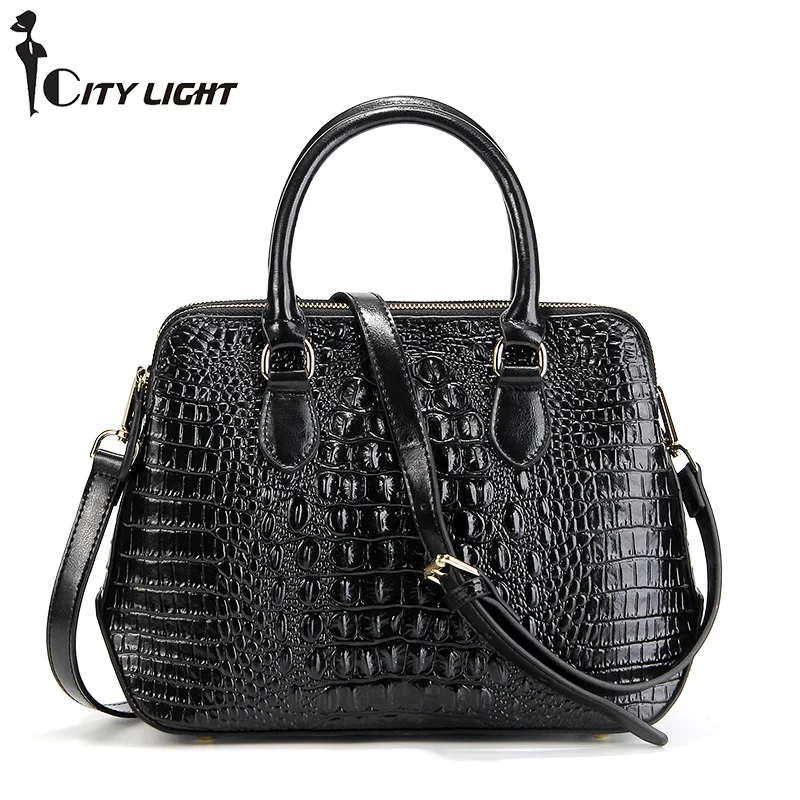 Genuine leather bag ladies crocodile pattern Women messenger bags fashion handbags women famous brand designer bolsa feminina Genuine leather bag ladies crocodile pattern Women messenger bags fashion handbags women famous brand designer bolsa feminina