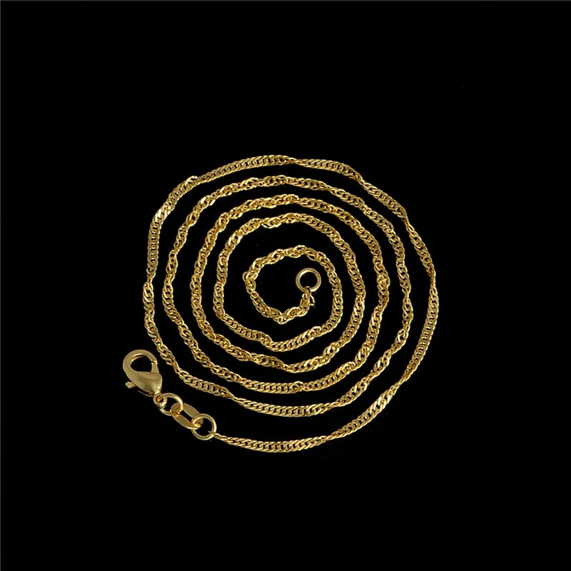

SHUANGR Fashion Gold Color Twisted Siapore Chain Necklace Women Men 20 inch Unisex Chain Jewelry For DIY Pendant collier