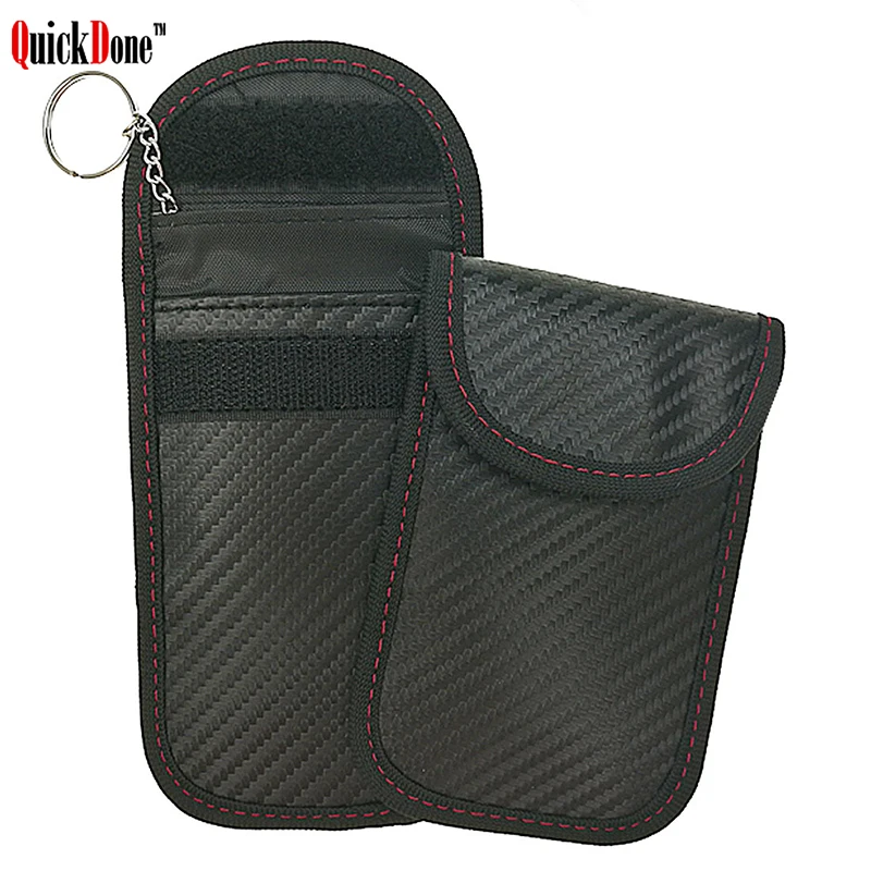

QuickDone Faraday ID Card Bag Car Key Case FOB Signal Blocker Bags RFID Shield Keys Wallet for Privacy Protection New DK0306