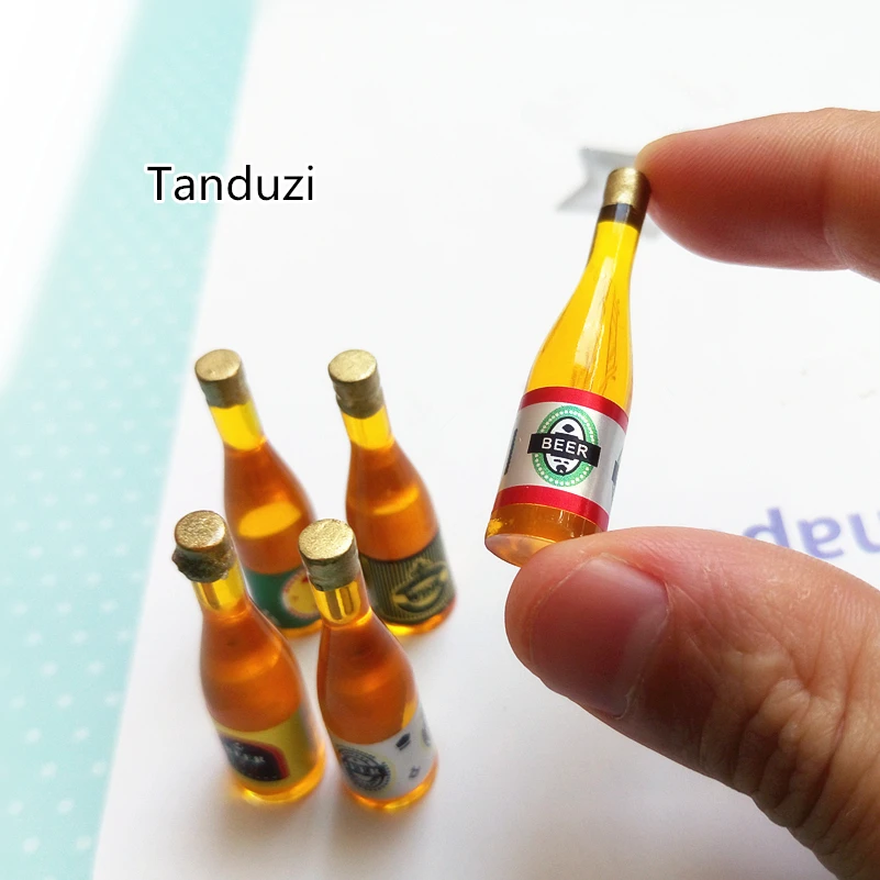 Tanduzi 1:12 Масштаб 5 различных пивных бутылок Миниатюрный Кукольный домик бар