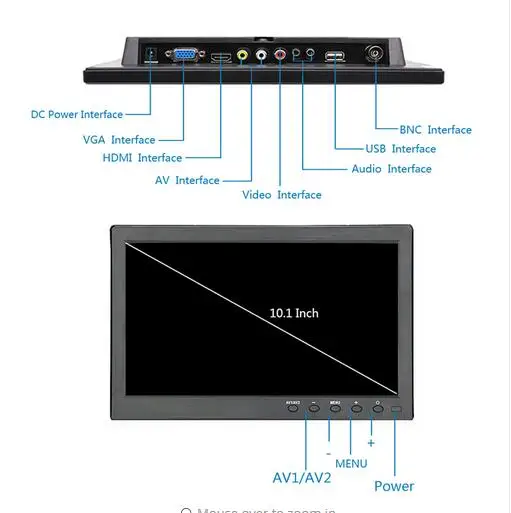 Podofo 1" ips lcd HD монитор ТВ и Компьютерный дисплей 1080P 1024x768 цветной экран камера Видео Безопасность CC tv DVD монитор динамик