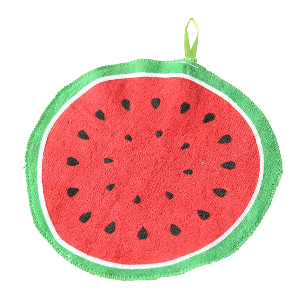 Baby Kids 20cm Round Cotton Hand Towel Kitchen Fruit Wipe Dishcloth Kitchen Hanging Towels Washcloths