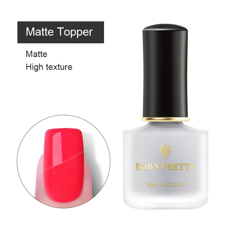 BORN PRETTY Matte Top Coat 6ml Oil-based High Texture Nail Polish Nail Art Manicure Care Varnish Manicure Supplies - Цвет: Matte Top Coat