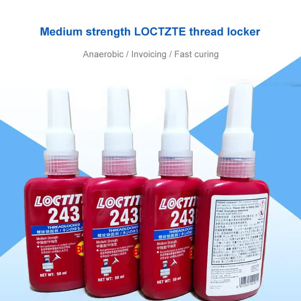 

50ML Threadlocker 243 Anaerobic Adhesive Medium Strength Thread Locking Glue Fastening Rubber Screw Fastening Rubber