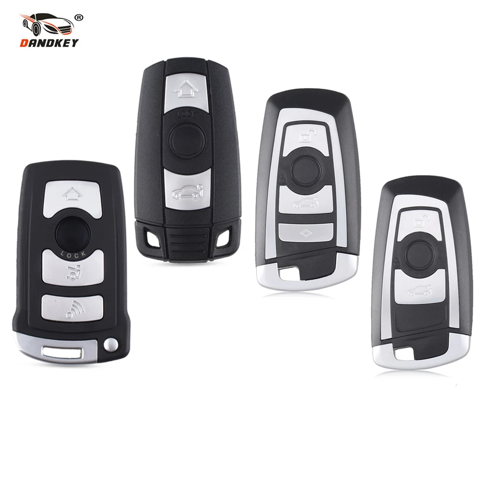 DANDKEY для BMW1 3 5 6 7 серия E90 E92 E93 X5 X6 серии 5/7 Smart Remote Key Shell Fob 4 кнопки с логотипом |