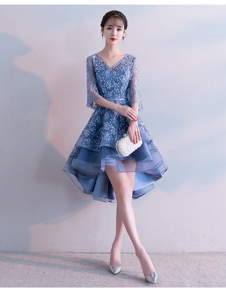 FOLOBE/ г. Весенне-летнее голубое бордовое короткое платье принцессы для девочек и женщин, платье для банкета, кружевные фатиновые платья с короткими рукавами для вечеринки