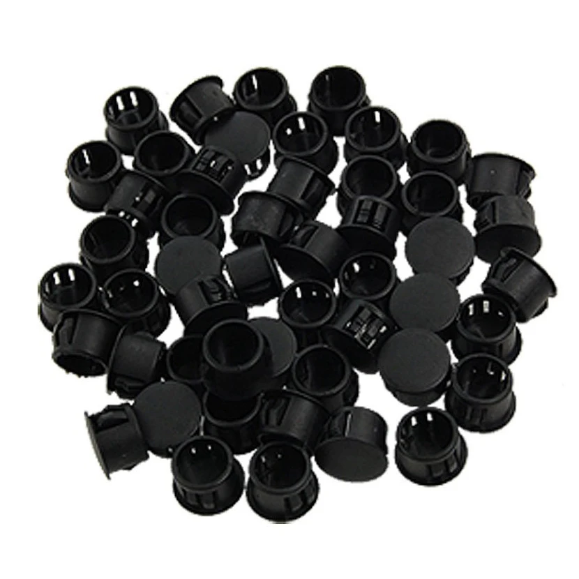 TFBC 9 16 Dia Head Plastic Locking Hole Plugs Black 50 Pcs