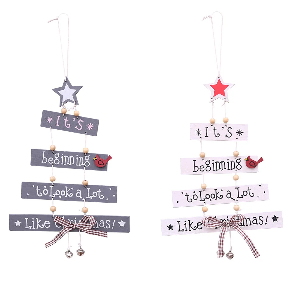 1 шт. украшения для рождественской елки, деревянные украшения с алфавитом, подвесные аксессуары с буквами для дома, Новогоднее украшение