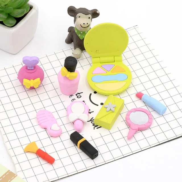 Women S Cosmetics Series Eraser Kawaii School Office Supplies Women S Cosmetics Series Eraser Kawaii School Office Supplies Papelaria Child Learning Stationery Materiale Scolastico