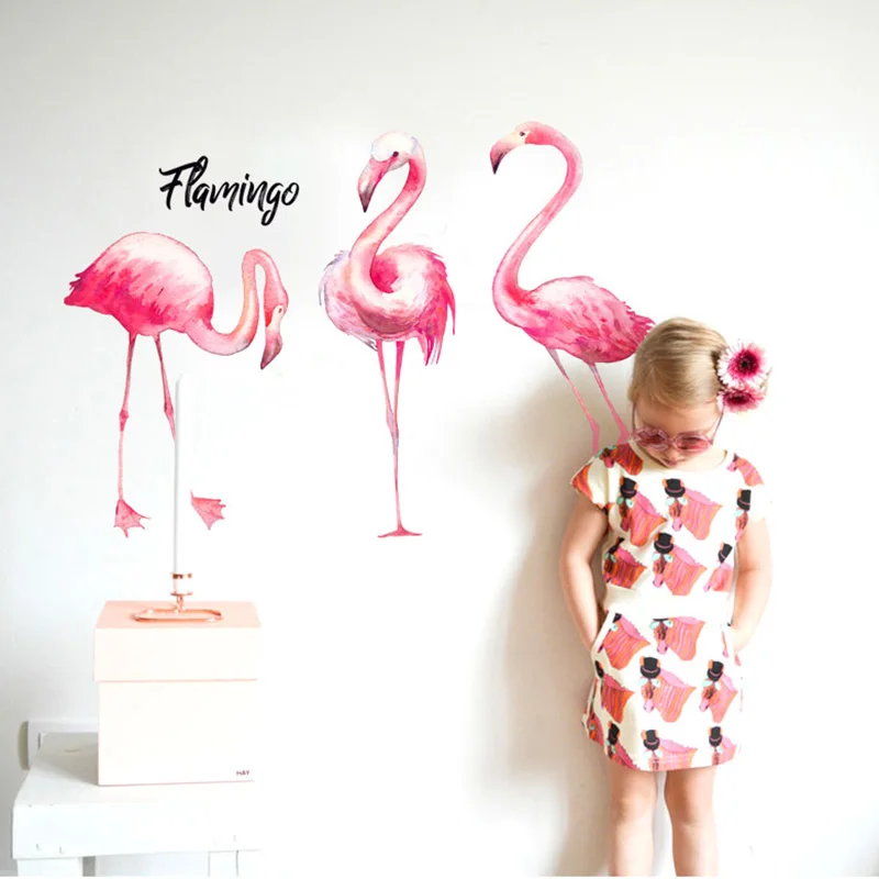 

wall stickers Flamingo wall decor art pink modern home living room decoration accessories children's room nordic style kids diy