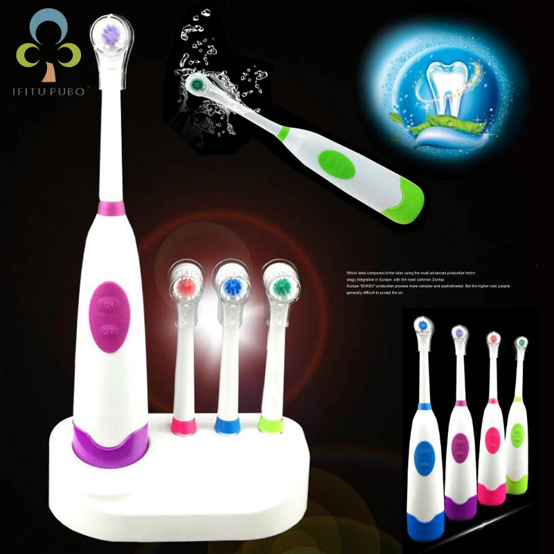 Electric Toothbrush Rotary Tooth Brush AA Battery Power Deep Clean No