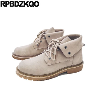 

winter men boots with fur combat suede british style faux shoes safety autumn non slip designer army booties short work military