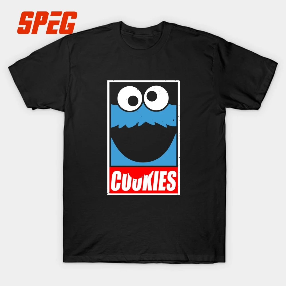 

Cookie Monster T Shirt Cookies Men Cartoon Round Neck Short Sleeved Clothes High Quality Cotton Youth Interesting T-Shirt Design