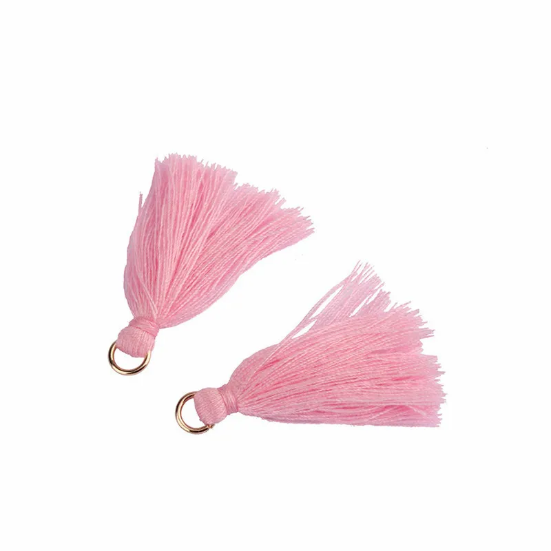 Pink Tassels Fringe 50-200 шт цветные мини кисточки бахрома кулон DIY вечерние висячие кольца шнуры кисточка отделка одежды шторы украшения кисточки кружево - Цвет: Pink Tassels Fringe