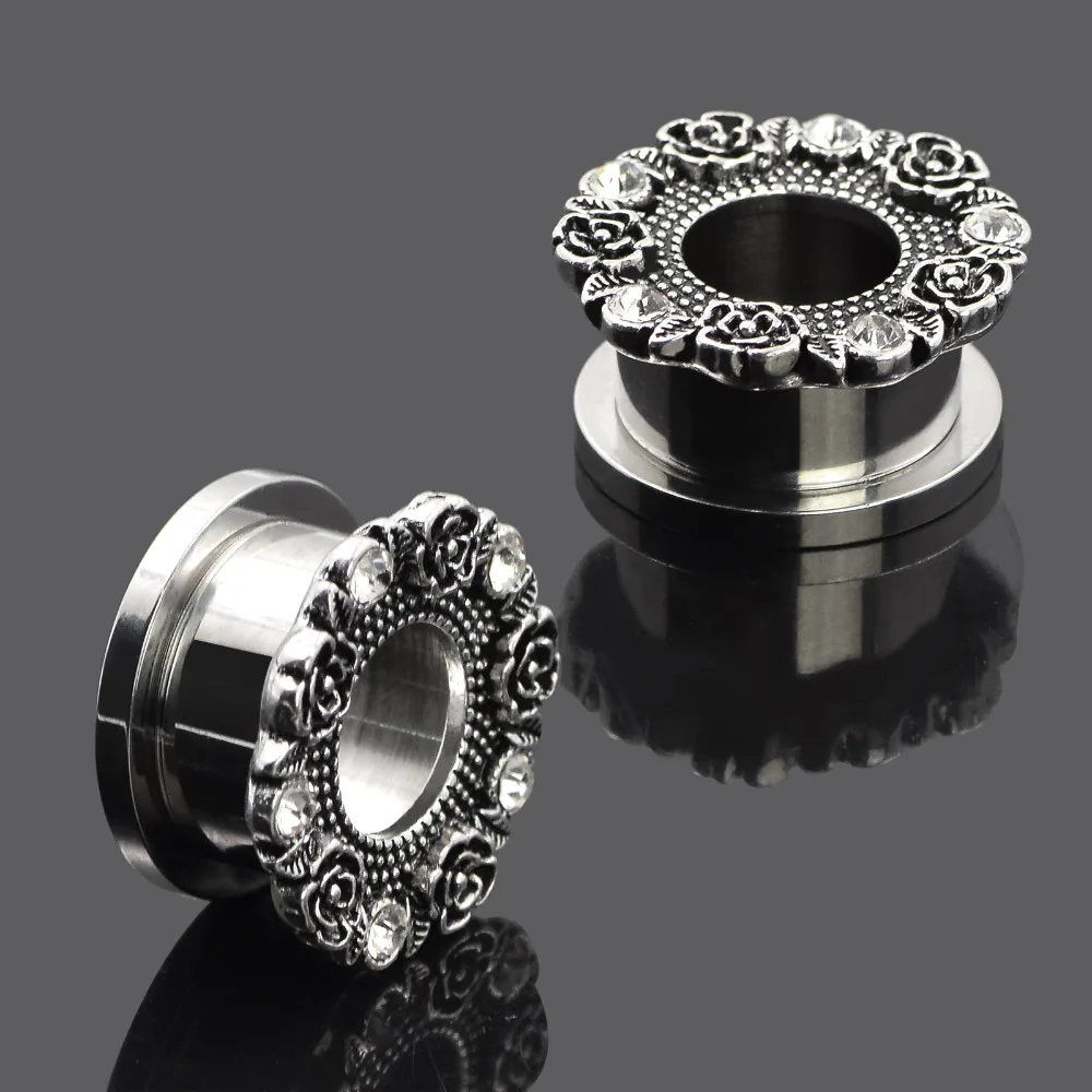 7/16 Gauges For Ears TBOSEN Set Of 12 Pcs Stainless Steel Ear Plugs Large Double Flare Ear Gauge Stretching Kit