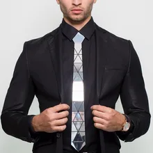 Ручная работа, блестящий, серебряный, бриллиантовая форма, акриловый галстук, галстук, Подарочная коробка, серебряное зеркало, тонкий модный галстук, деловые костюмы, галстук, свадебный