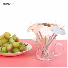 XUNZHE 10 шт. в форме цветка искусство фруктовая вилка креативные Коктейльные шпажки Кондитерские украшения знак/KTV/вечерние/бар детский выбор еды