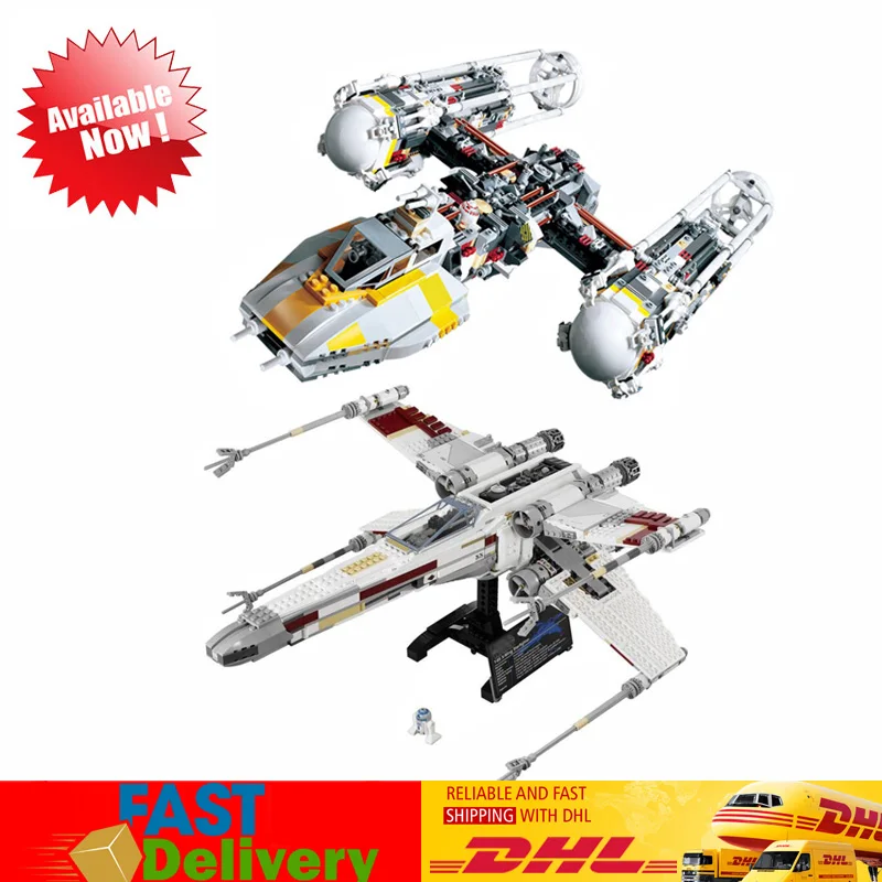 

DHL LEPIN 05039 The X-wing +05040 UCS Y-wing Attack StaRed Five Starfighter Blocks Bricks Toys Compatible LegoINGlys 10240 10131