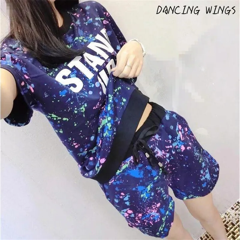 

Summer Clothes Fashion Letter Print Short Sleeved T-shirt + Elastic Waist Shorts casual tracksuits women set