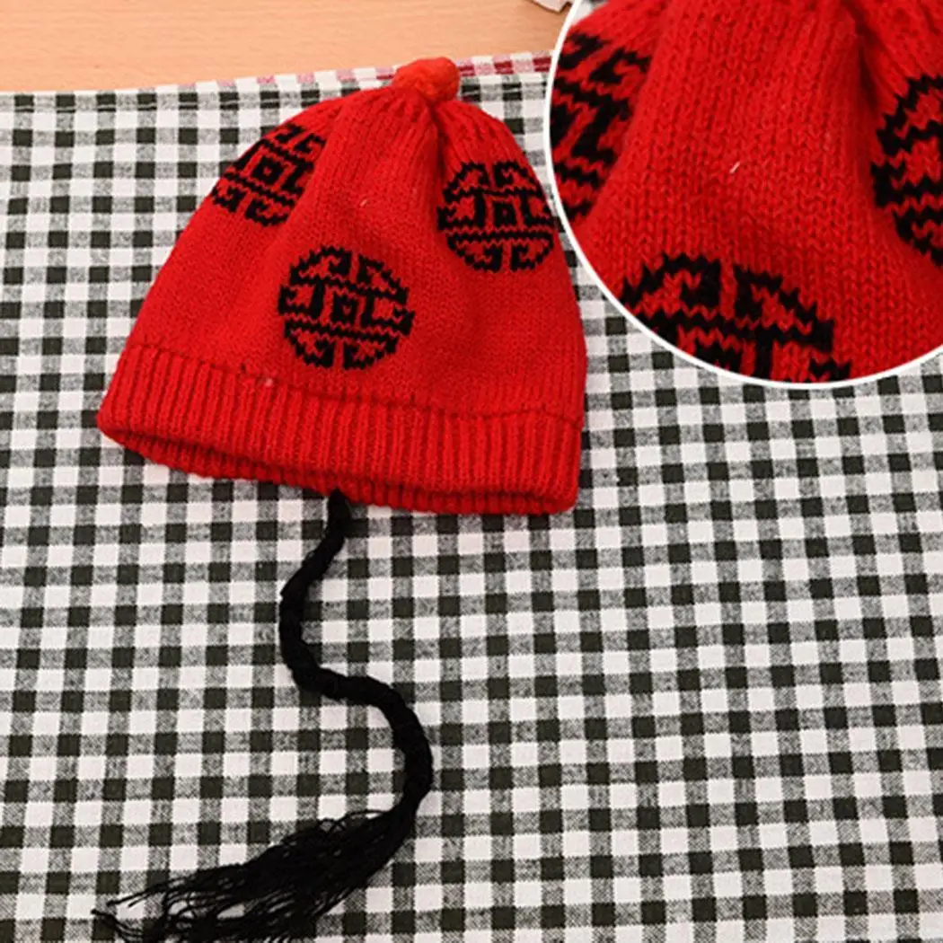 Детские теплые вязаные шапки с косами, детские мягкие хлопковые шапки ...