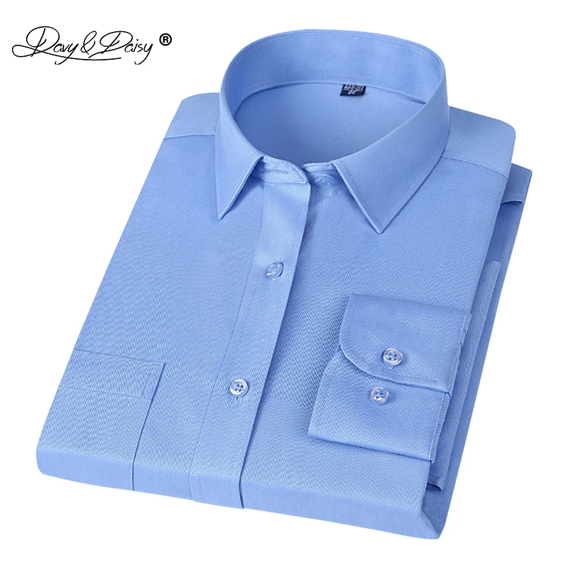 Vente DAVYDAISY Nouvelle Arrivée Hommes Chemise À Manches Longues Solide Mâle Robe Chemise Marque Vêtements Formelle Chemise 4xl 15 Couleurs de DS141