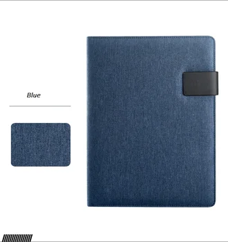 

A4 Multifunction Files Folder, Business Padfolio Conference Folder Linen Type Cloth Large Notepad Planner Gift