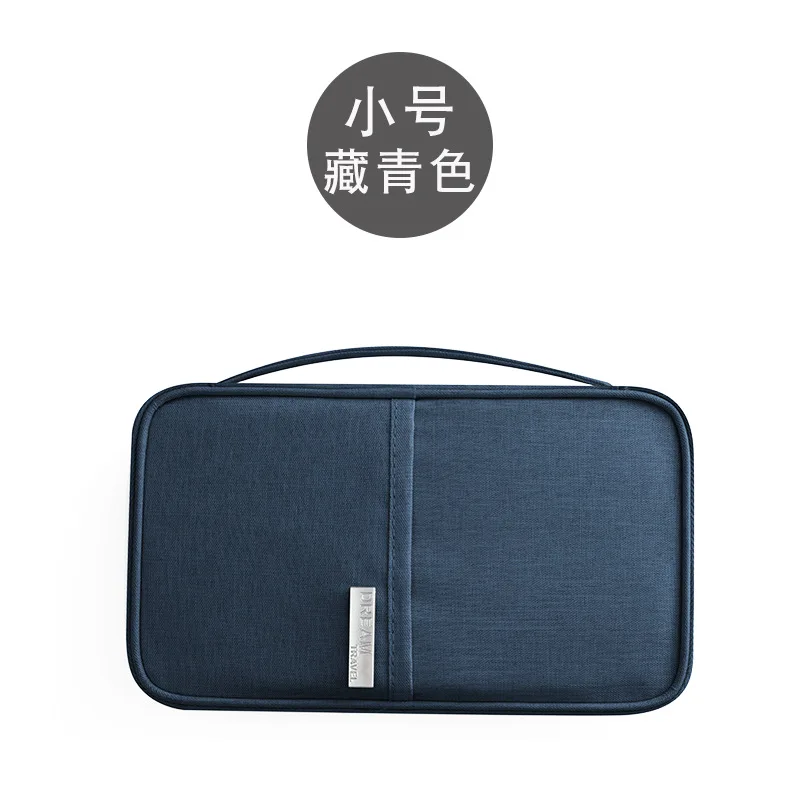 Men& Women Multifunctional Passport Wallet Credit Card Holder Long Zipper Organizer Wallets Coin Purse Travel Money Clutch Bag - Цвет: Small Deep Blue