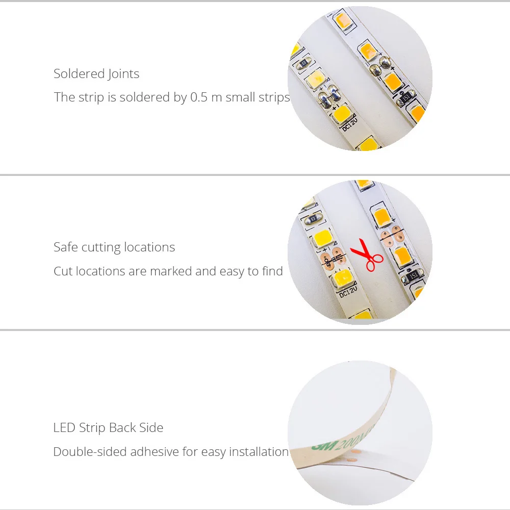 US $12.12 High Brightness CRI 90 5mm 2835 Led Diode Strip Light DC 12V Flexible Light Stripe 5m 600 LED Tape Lights Lighting Hello Fish
