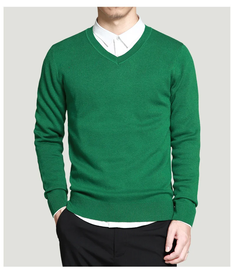 Merino Wool Sweater Pullovers Men V Neck Long Sweater Jumpers Luxury Winter Warm Mercerizing Fleece Male knitwear Autumn Spring-05