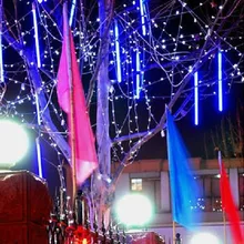 30 cm 144 Luz LED lluvia de Meteoros Lluvia 8 Tubos Nevadas Árbol de Jardín Para El Banquete de Boda de Navidad Decoración de Iluminación