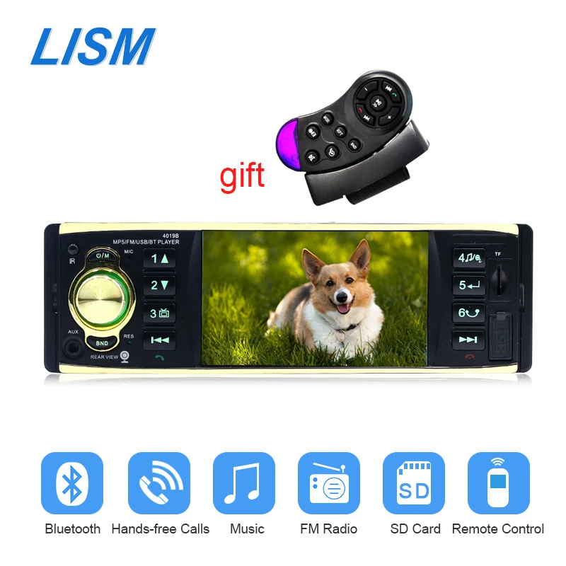 

LISM Auto Car Radio 1 Din Stereo MP5 Player Bluetooth Handsfree HD Video Play Car Audio FM Autoaudio Steer Wheel Remote Control