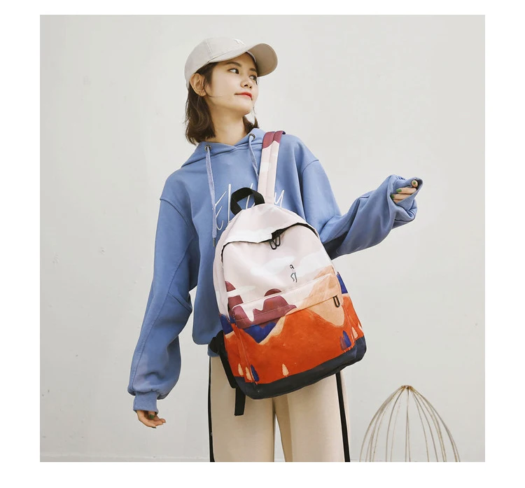 Menghuo Fresh Canvas Backpack Women Landscape School Bags for Teenagers Girls New Backpack Travel Bag Rucksack Mochilas Knapsack_26