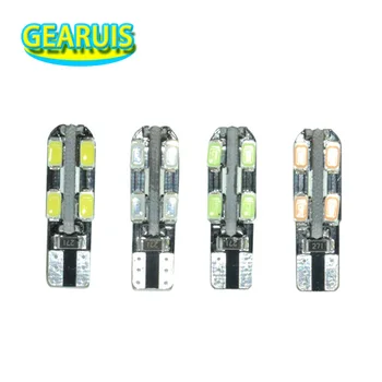 

100pcs T10 Canbus 12 SMD 5630 LED NO Error W5W 12SMD 5730 Car light 168 194 501 wedge Parking Light Bulb DC 12V White Green Pink