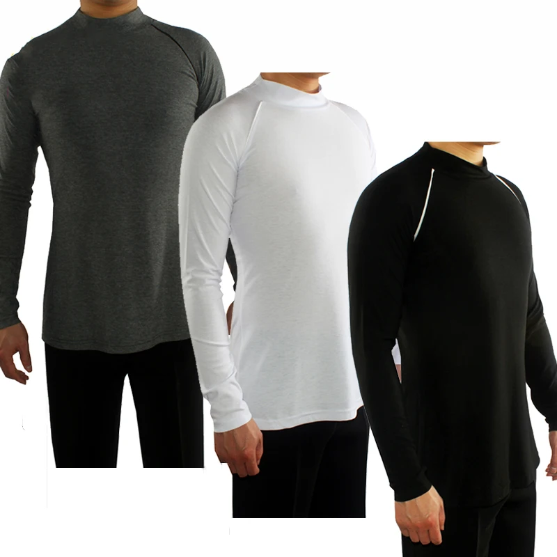 

Latin Dance Shirts Salsa Rumba Cha Cha Ballroom Shirt Men Top Slim Long Sleeve Clothes Flamenco Dancing Practice Wear DN1318