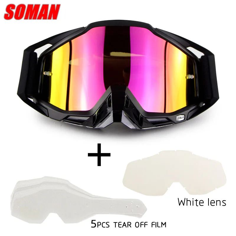 Soman бренд lunetes мотокросса мужские и женские мотоциклетные очки шлем внедорожные очки ракрафт SM11 - Цвет: Black