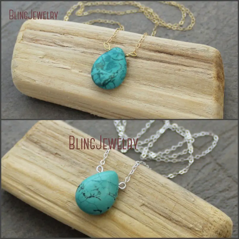 20180424-NM11593-Turquoise Briolette And Silver Necklace Turquoise Teardrop Pendant Necklace Bridesmaids Necklace Turquoise Necklace_3