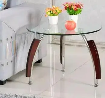 Free shipping Toughened glass tea table. The circular transparent small round table.