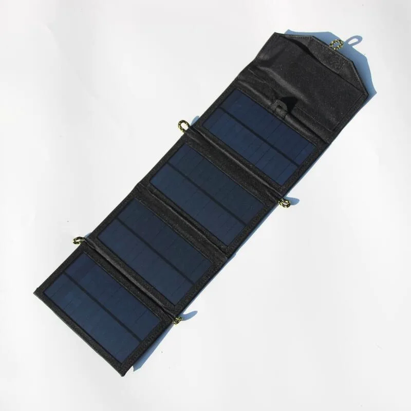 Portable folding 7W Solar Panel 5V USB Output Portable Foldable Power Bank Solar Charger for Smartphone Solar Cells Solar Panel