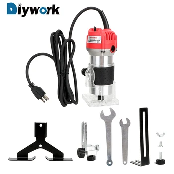 

DIYWORK Electric Hand Trimmer Router Tool for Woodworking 220V 30000RPM 800W Wood Edge 1/4'' Wood Router Trimmer Drilling Tool