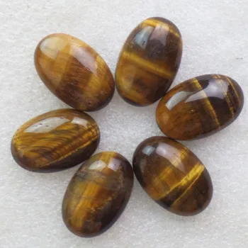 

(6 pieces/lot) Wholesale Natural Tiger Eye Gem Oval CAB CABOCHON 30x20x7mm Free Shipping Fashion Jewelry DJ541