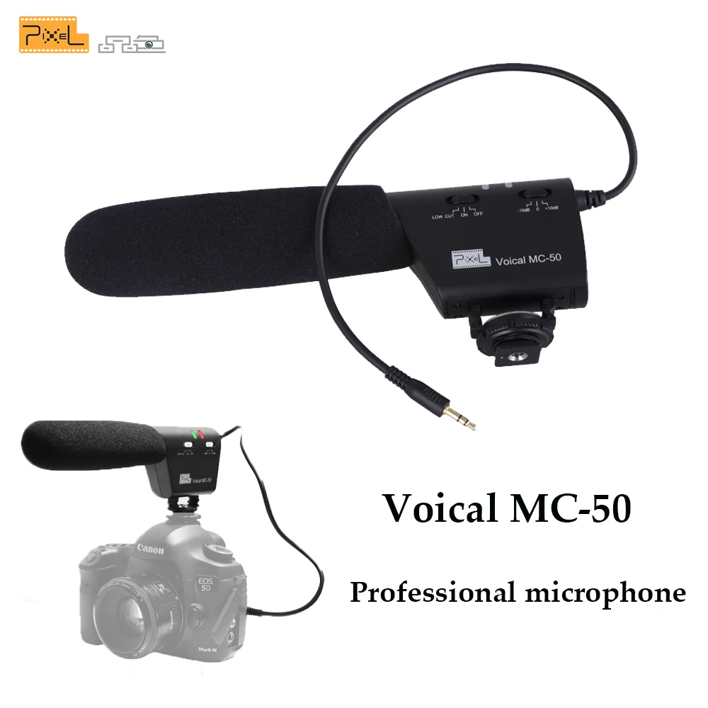 

PIXEL MC-50 Photography Recording Interview Conference On-Camera Microphone For Canon Nikon DSLR Camera VideoMicro Shotgun MIC