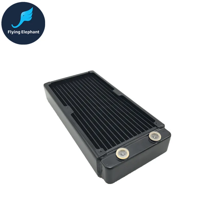 

PC Water Cooling Double Row Tube Radiator Liquid Cool Thick Row Black 240 46mm Pure Copper Fins