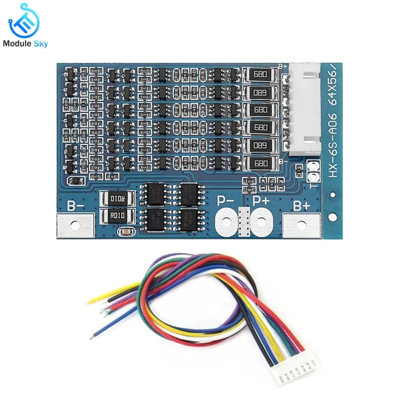 BMS 6S 8A 18650 Защитная плата для литиевой батареи балансировщик батареи Recargable 25,2 V эквалайзер плата блок питания