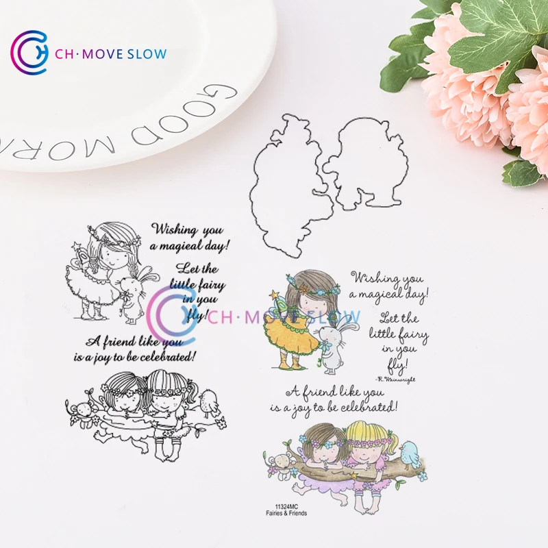 

CH FAIRIES AND FRIENDS Metal Cutting Dies and stamps DIY Scrapbooking Card Stencil Paper Cards Handmade Album Stamp Die