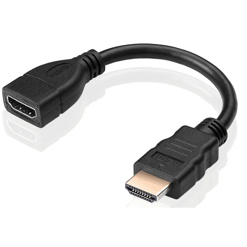 Кабель HDMI к HDMI Женский адаптер Mini Micro HDMI 90 градусов под прямым углом Мужской к HDMI AF удлинитель 15 см