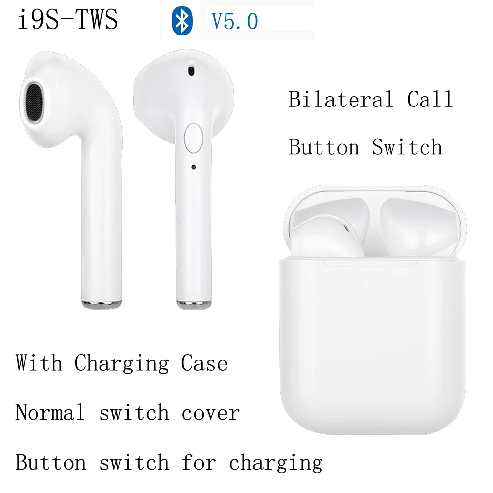 

i9s TWS Bluetooth Earphones With Mic Wireless Headsets In-ear Earbuds With Charging Case New Arrival Top Quality