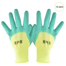 12 пар нейлоновый Латекс Рабочая защита рабочие перчатки износостойкая дышащая одежда защитные перчатки латекс+ нейлон