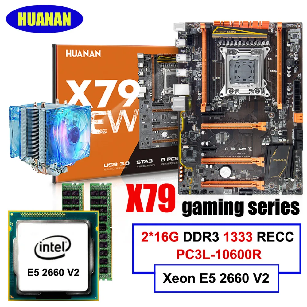 HUANAN ZHI deluxe X79 LGA2011 материнская плата с M.2 SSD слот скидка материнская плата с ЦП Xeon E5 2660 V2 RAM 32G (2*16G) 1866 МГц HUANAN ZHI deluxe X79 LGA2011 материнская плата с M.2 SSD слот скидка материнская плата с ЦП Xeon E5 2660 V2 RAM 32G (2*16G) 1866 МГц