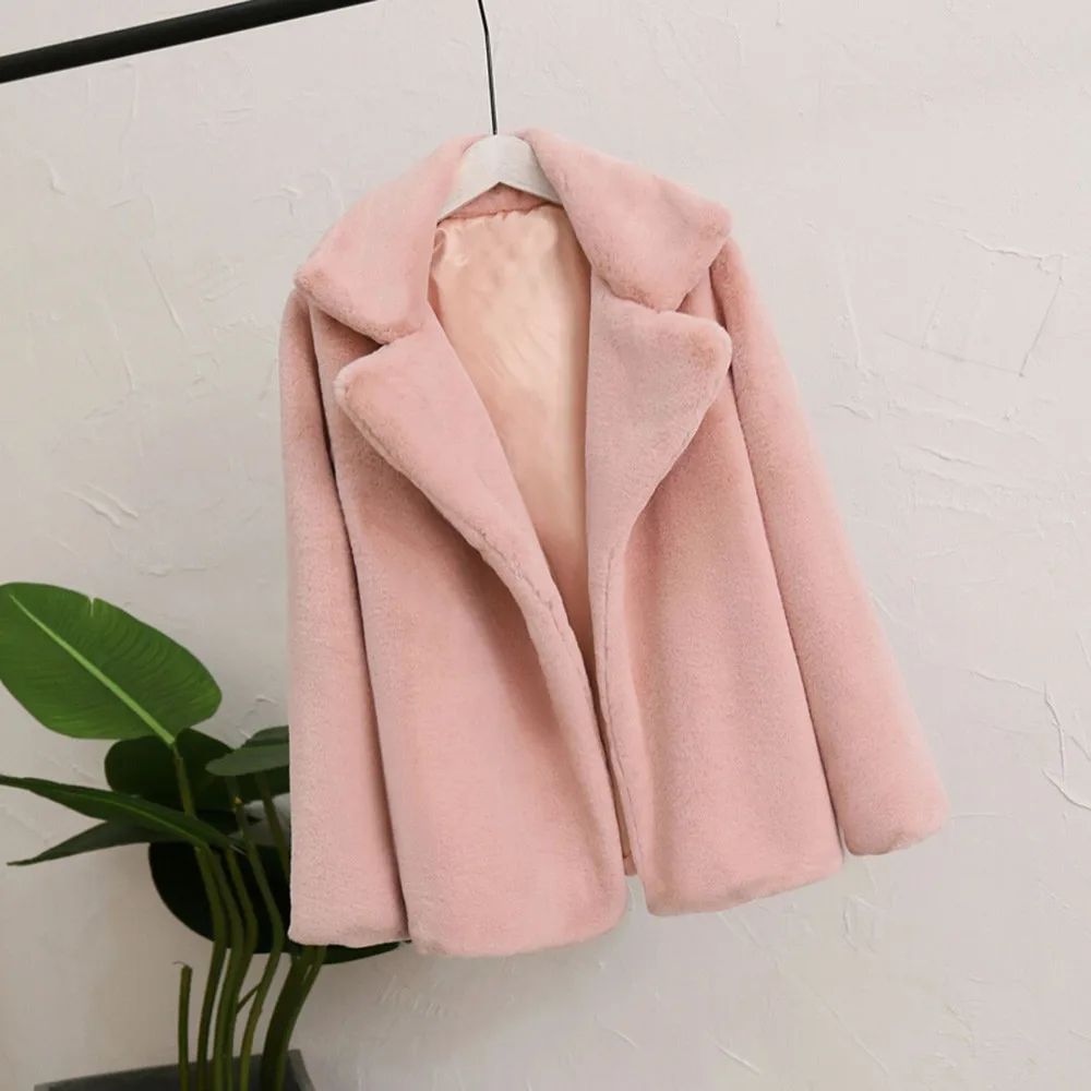 

Fluffy long faux fur coat women Thicken Winter fake fur streetwear pink black coat female Fashion Streetwear Cardigan outerwear