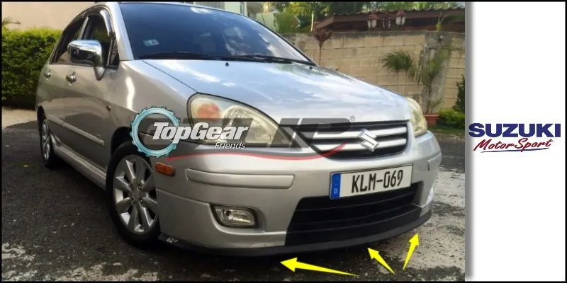 Бампер для губ отражатель губы для Suzuki Aerio/Liana передний спойлер юбка для TopGear вентиляторы для автомобиля Тюнинг вид/обвес/полоса